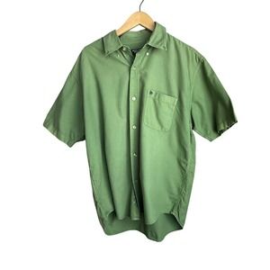 Vintage Y2K Ralph Lauren Jeans Co Button-Up Shirt Men's Green Short‎ Sleeve